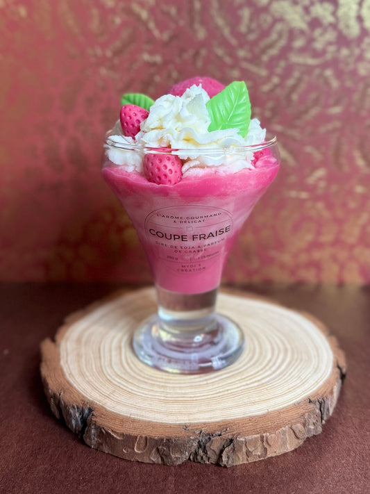 Bougie Gourmande Coupe Fraise