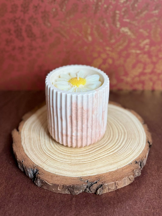 Bougie Jesmonite Fleur de Coton