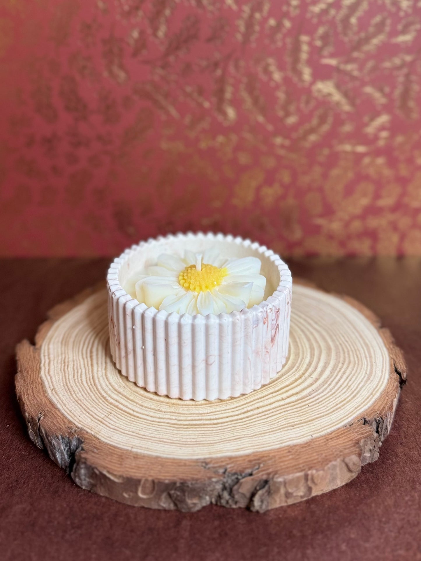 Bougie Jesmonite Fleur de Coton