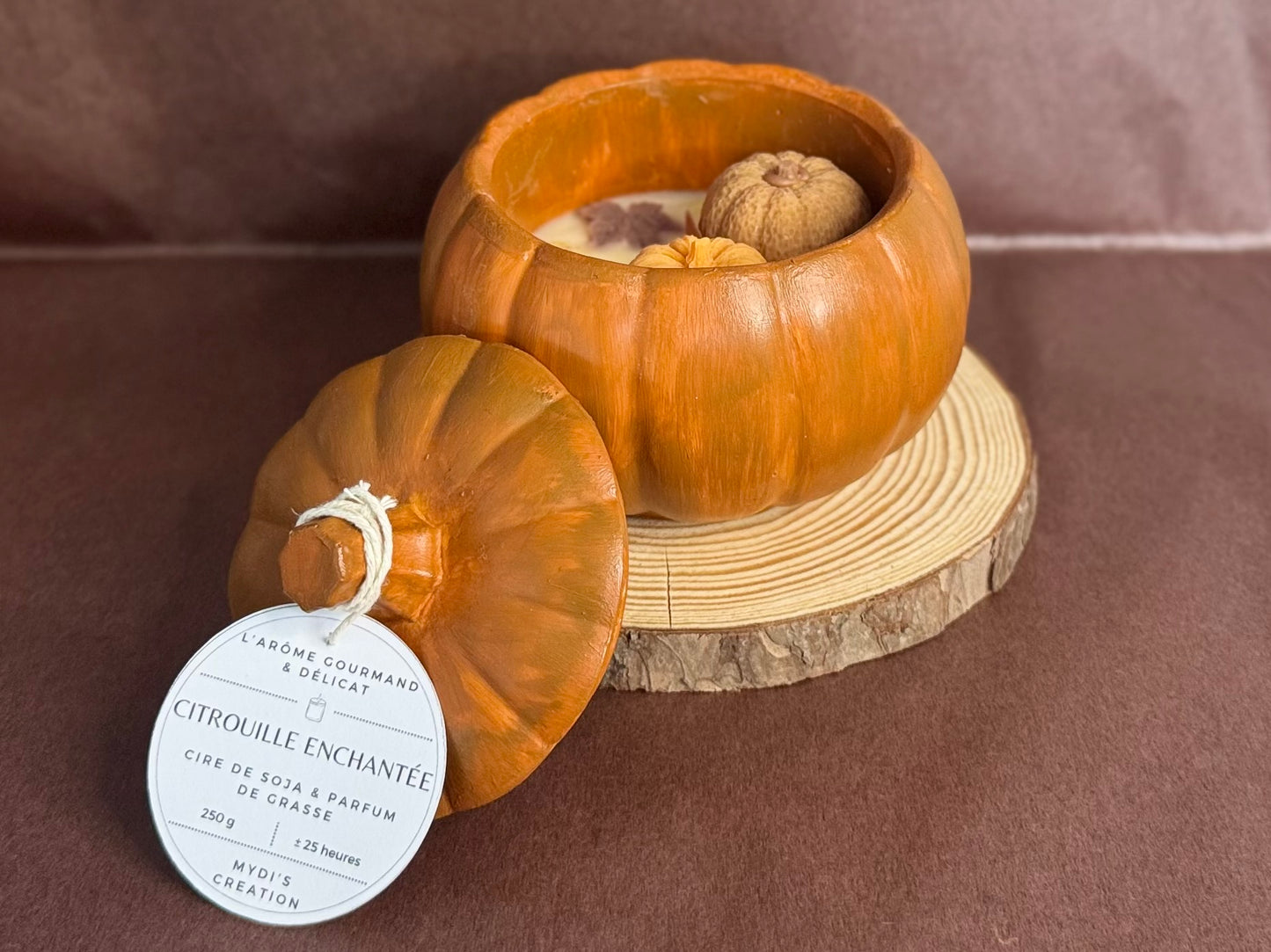 Bougie Jesmonite Citrouille Enchantée
