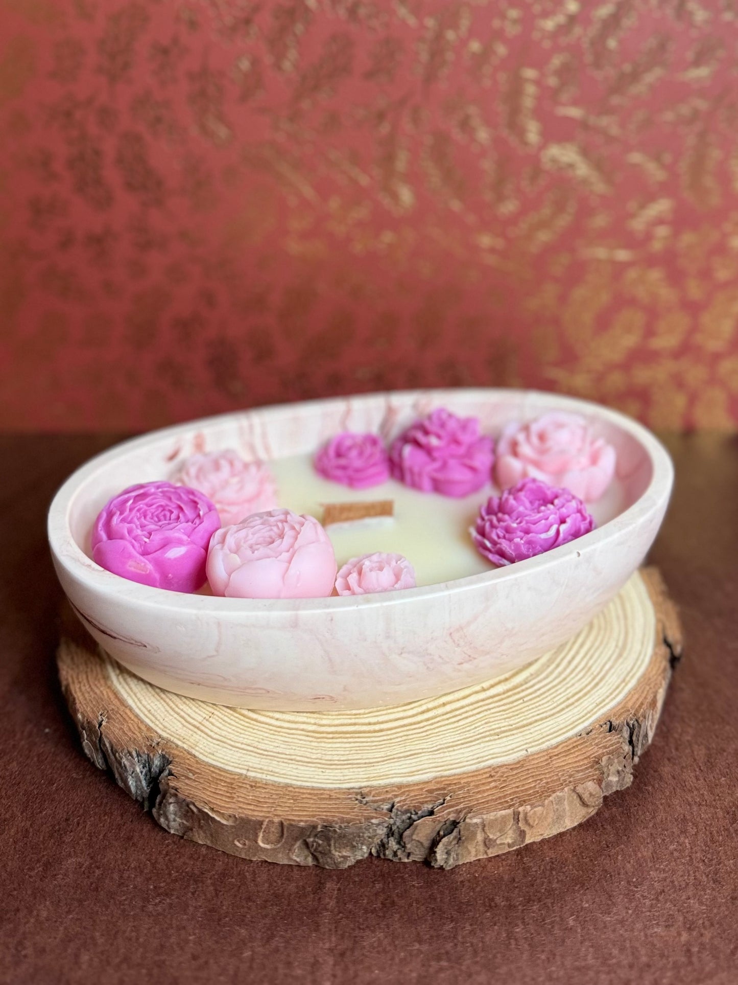 Bougie Jesmonite Rose d'Amour