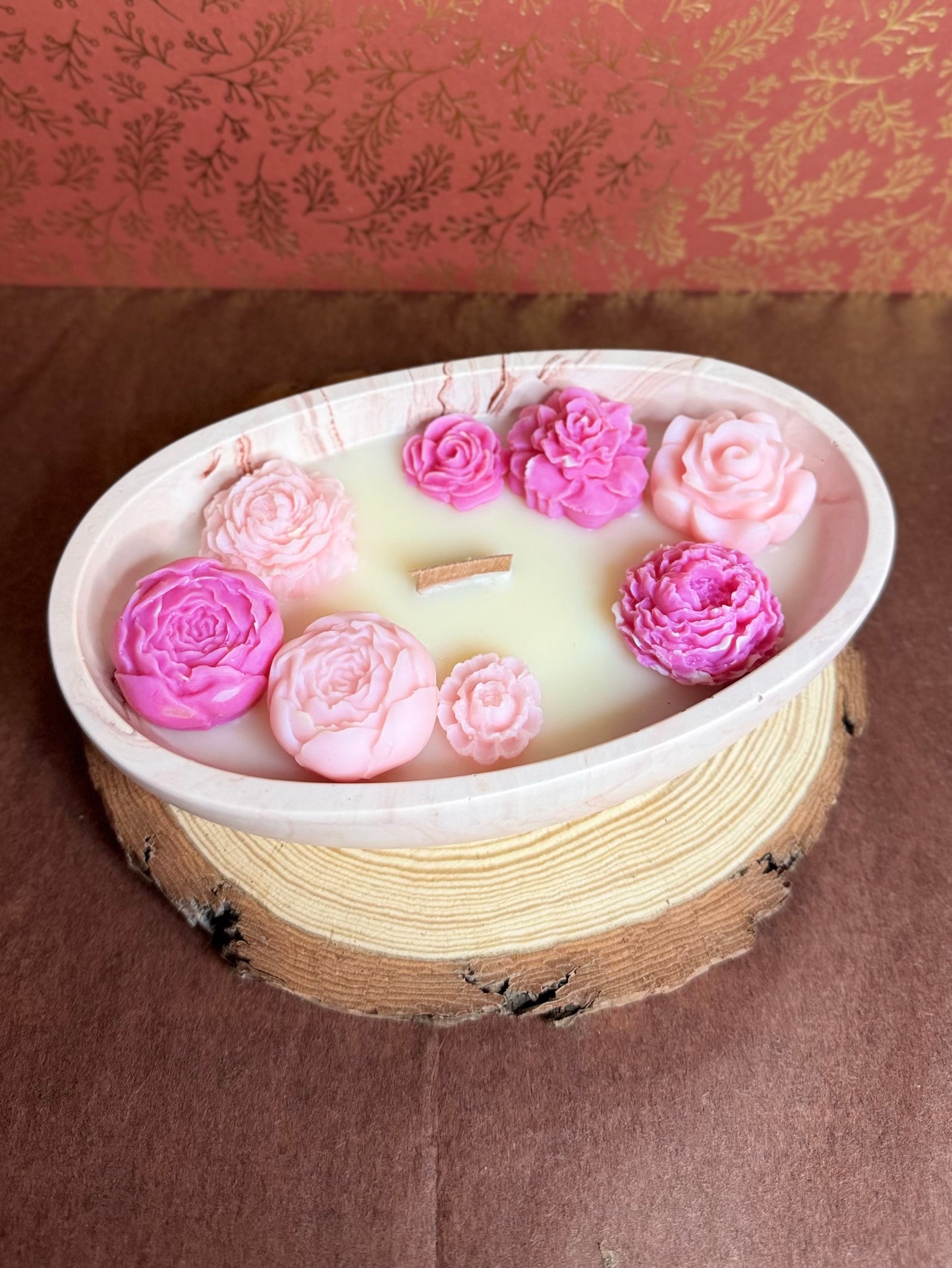 Bougie Jesmonite Rose d'Amour