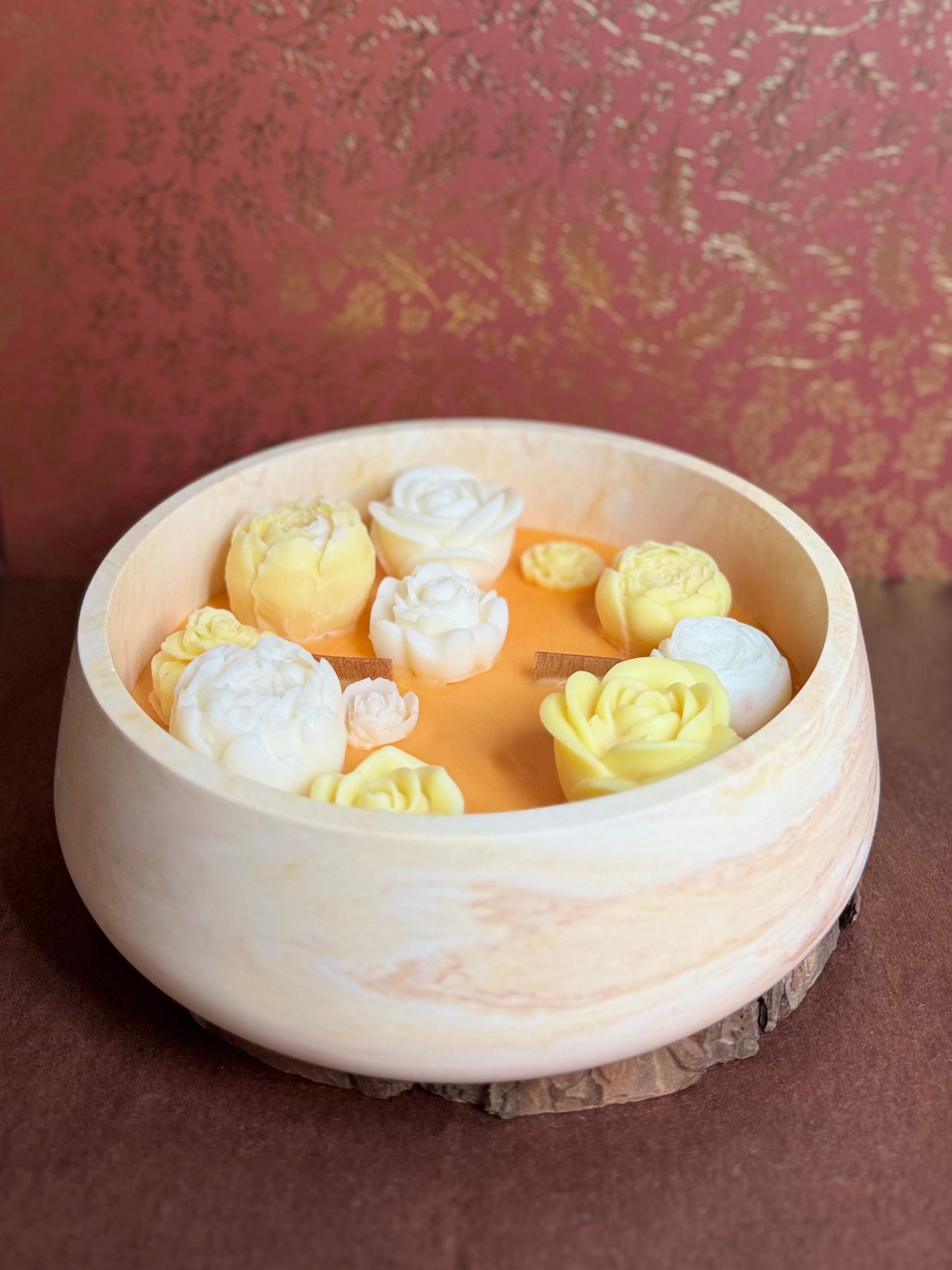 Bougie Jesmonite Rose d'Amour
