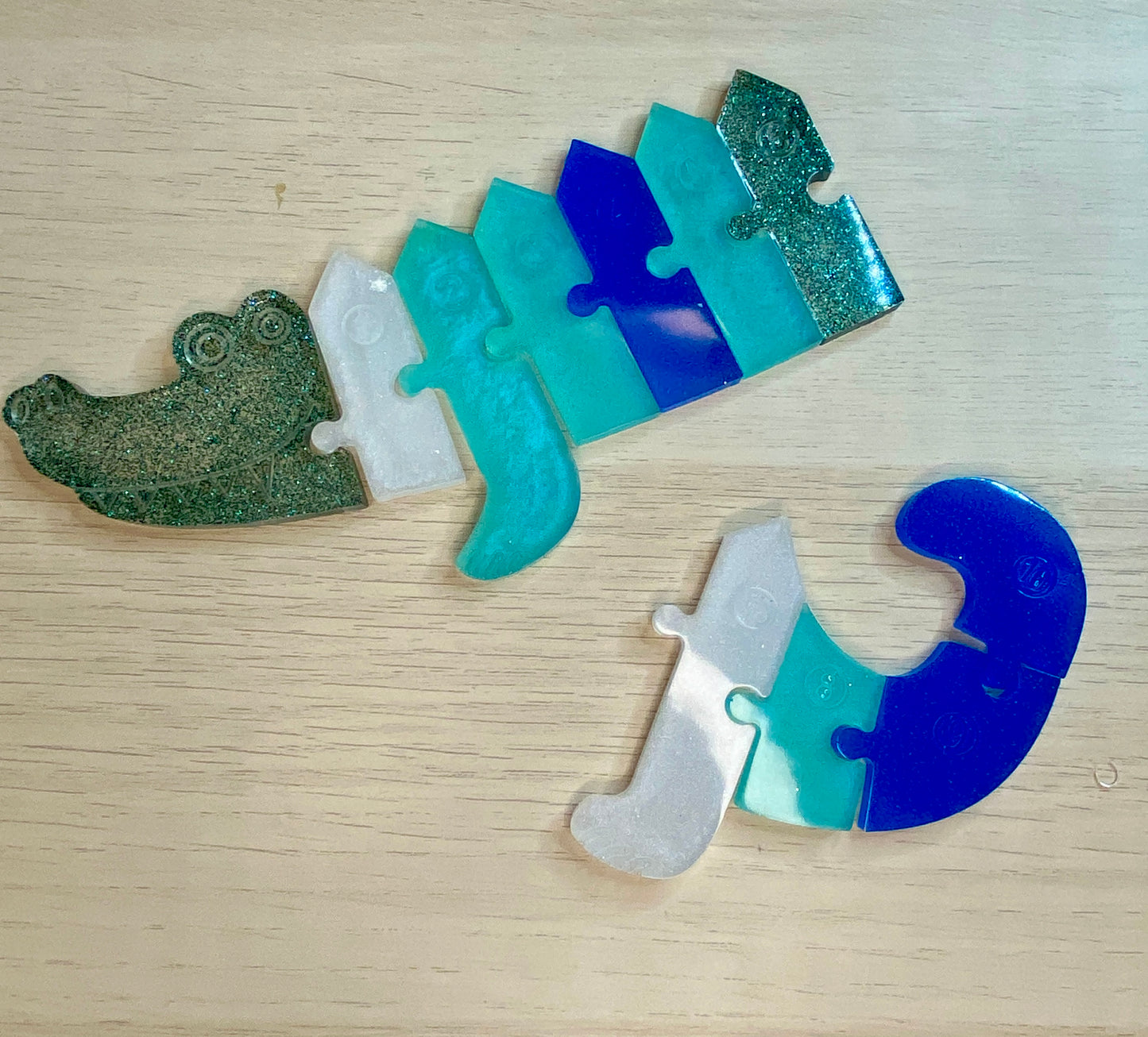 Puzzle Crocodile - Nuance de bleu